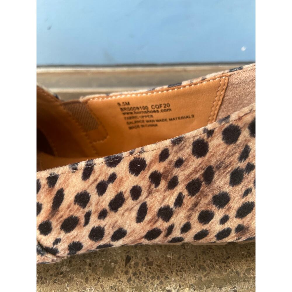 Born Serra leopard printed velvet slip on flat shoe - Picture 9 of 10